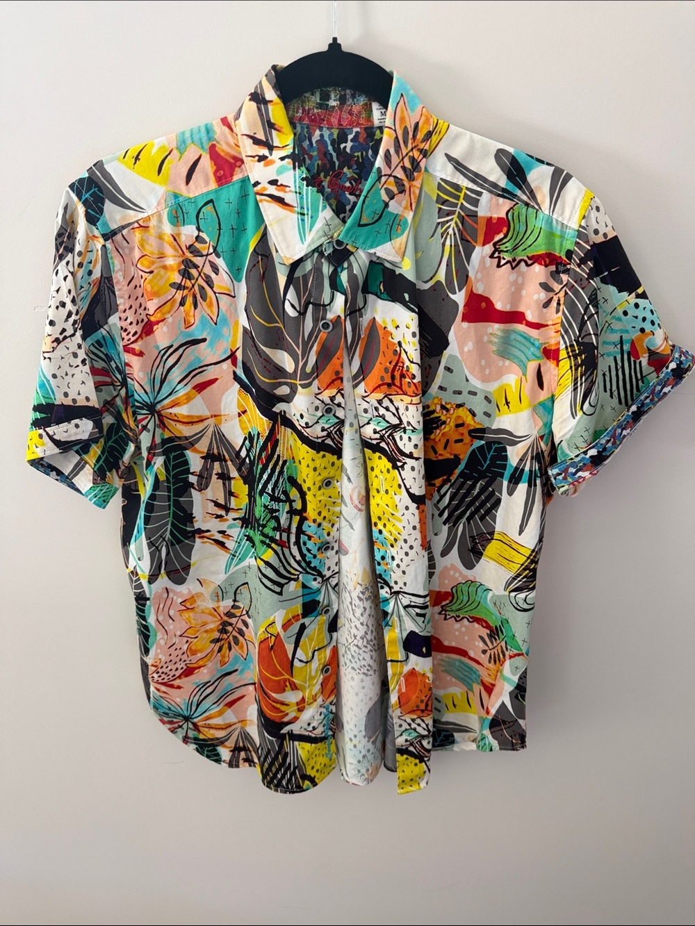 Robert Graham Multicolor Tropical Abstract Short-Sleeve Button-Down